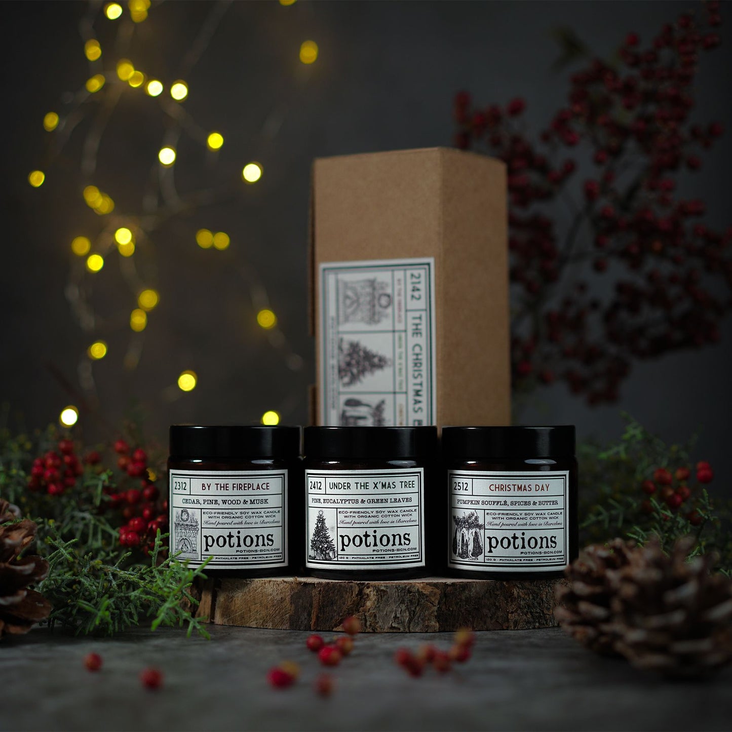Christmas Box · Pack de 3 velas navideñas