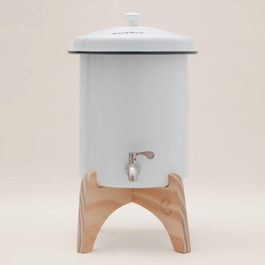 Base de madera para Ecofiltro, soporte natural para filtros de 5L y 20L.