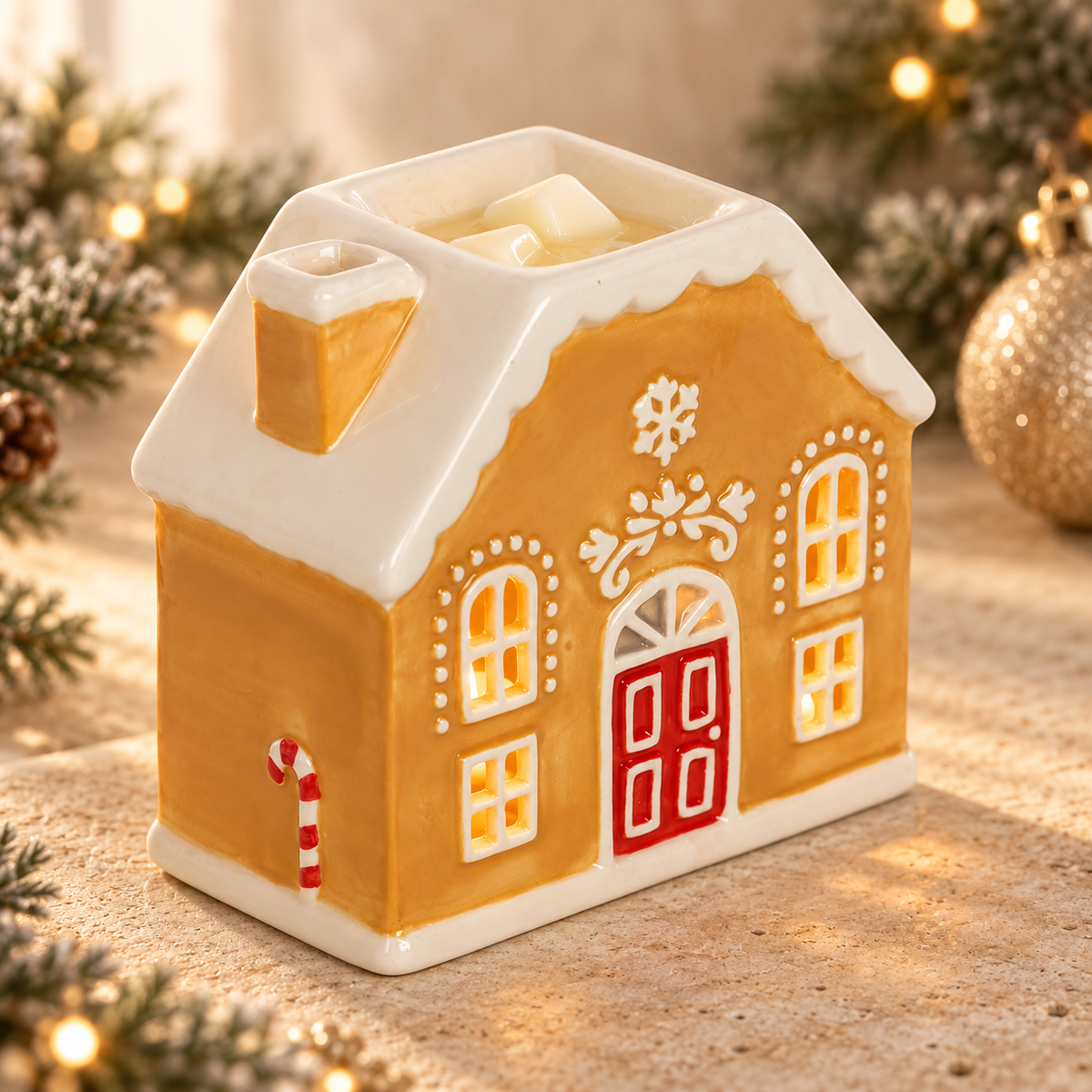Quemador de wax melts · Casita de jengibre
