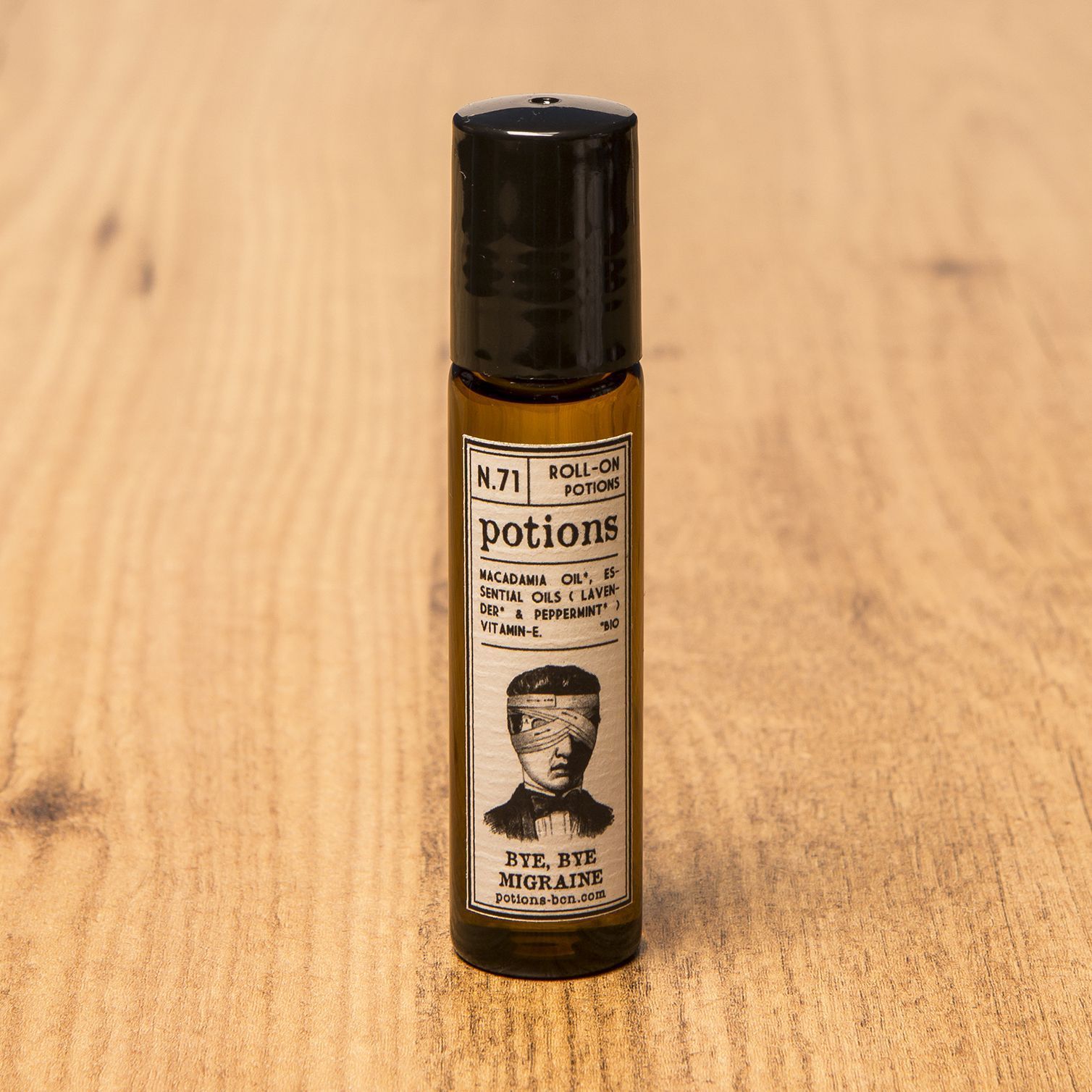 Roll on Bye Bye Migraine de Potions BCN para aliviar migrañas de forma natural